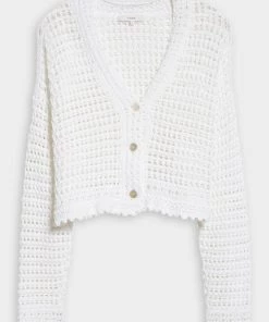 Vince. Crochet Cardigan Sweater In Optic White Just In