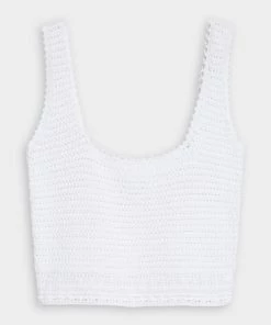 Vince. Just In Crochet Square Neck Camisole In Optic White