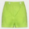 Matthew Bruch Cross Fly Linen Short In Fluorescent Green Linen Just In