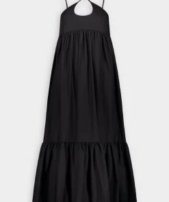 Matthew Bruch Cross Strap Cutout Midi Dress In Black Just In