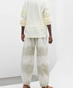 GANNI Curved Shell Trousers In Ikat Agate Grey Just In