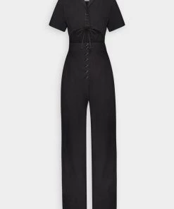 Matthew Bruch Cutout Camp Jumpsuit In Black Just In