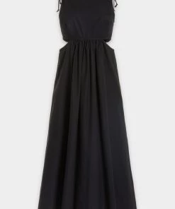 Matthew Bruch Cutout Tie Strap Midi Dress In Black Just In