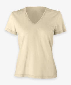 COTTON CITIZEN Just In Standard V-Neck Vintage Top In Oatmeal
