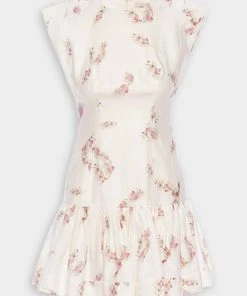 ZIMMERMANN Dancer Flounce Short Dress In Ivory Maidenstears