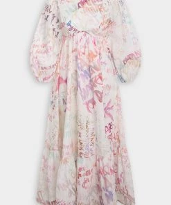 ZIMMERMANN Just In Dancer Panelled Bodice Dress In Ivory Graffiti