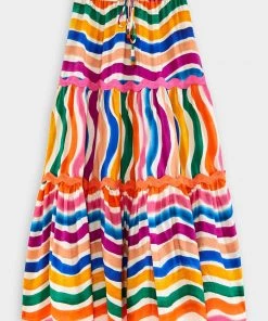 FARM Rio Dancing Stripes Maxi Skirt Just In