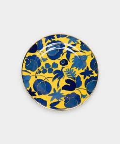 La DoubleJ Housewives Dessert Plate In Wildbird Giallo Blu