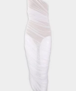 NORMA KAMALI Just In Diana Gown In White Mesh