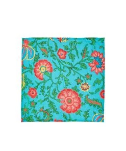 La DoubleJ Housewives Dinner Napkin In Dragon Flower Turchese
