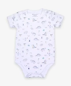 Babycottons Just In Dino's Art Fun Bodysuit In Navy