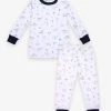 Babycottons Just In Dino's Art Snug Fit Nick Pajamas In Navy