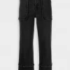 Derek Lam 10 Crosby Zuri Cropped Wide Leg Pant In Black
