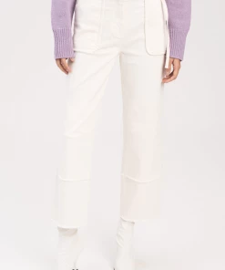 Derek Lam 10 Crosby Zuri Cropped Wide Leg Pant In Ecru