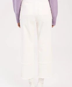 Derek Lam 10 Crosby Zuri Cropped Wide Leg Pant In Ecru