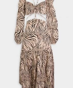 NICHOLAS Dora Midi Dress In Abstract Animal Print