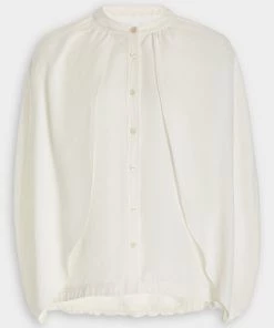 Jonathan Simkhai Just In Draped Linen Cape Top In White