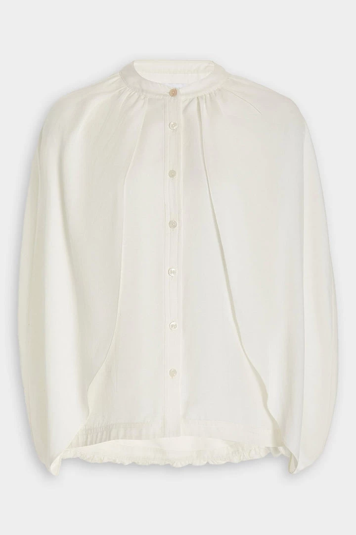 Jonathan Simkhai Just In Draped Linen Cape Top In White 1 Jonathan Simkhai Just In Draped Linen Cape Top In White