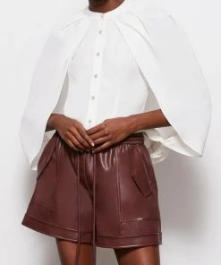 Jonathan Simkhai Just In Draped Linen Cape Top In White