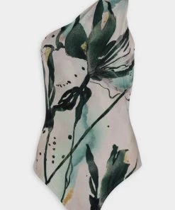 Lenny Niemeyer Draped One Shoulder One Piece In Zaire