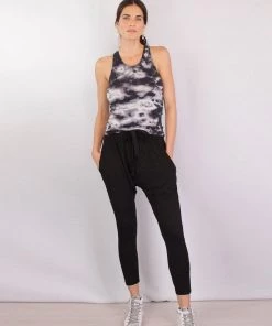 Enza Costa Drawcord Droprise Pant In Black Just In
