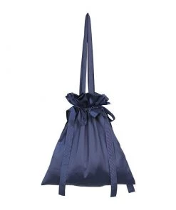 OLIVIA Drawstring Solid Color Satin Handle Bag Bags & Accessories