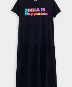 FARM Rio Just In Dress In Happiness T-Shirt Dress In Black