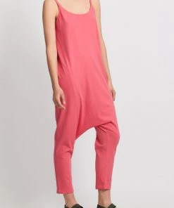 Raquel Allegra Drop Rise Romper In Poppy Just In
