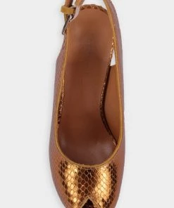 Clergerie Dylan Wedge Sandal In Bronze