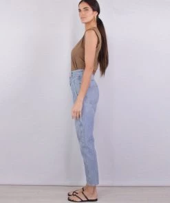 Enza Costa Viscose Jersey Sleeveless Skinny U Tank In Fatigue Just In