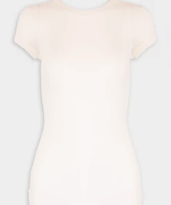 Enza Costa Soft Cotton Knit Crewneck Top In White