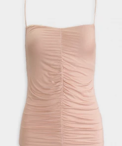 Enza Costa Just In Ruched Cami In Dark Nude