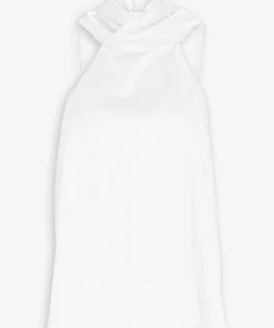 Tibi Eco Poplin Halter Top In White Just In