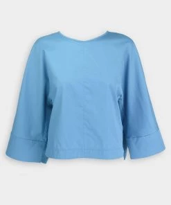 Tibi Eco Poplin Sculpted Top In Kairi Blue