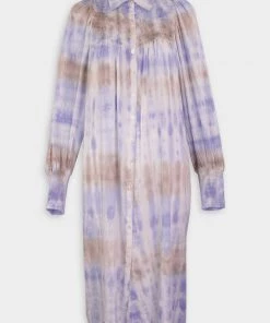 Raquel Allegra Edwardian Dress In Taupe/Sky Just In