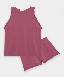 EBERJEY Ruthie Caravan PJ Set In Rasberry Just In