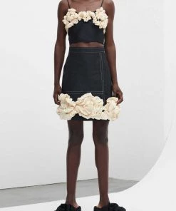 GANNI Embellished Mini Skirt In Black