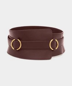 Ulla Johnson Esme Wide Belt In Oxblood