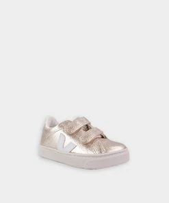 Veja Esplar Chromefree Leather In Platine White For Kids Just In