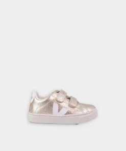 Veja Esplar Chromefree Leather In Platine White For Kids Just In