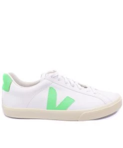 Veja - Men Esplar Logo Chromefree Extra-White In Neon Green For Men