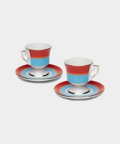 La DoubleJ Housewives Espresso Cup Set Of 2 In Rainbow Azzurro