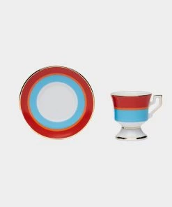 La DoubleJ Housewives Espresso Cup Set Of 2 In Rainbow Azzurro