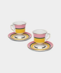 La DoubleJ Housewives Home & Beauty Espresso Cup Set Of 2 In Rainbow Giallo