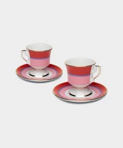 La DoubleJ Housewives Just In Espresso Cup Set Of 2 In Rainbow Rosa