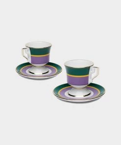 La DoubleJ Housewives Espresso Cup Set Of 2 In Rainbow Viola