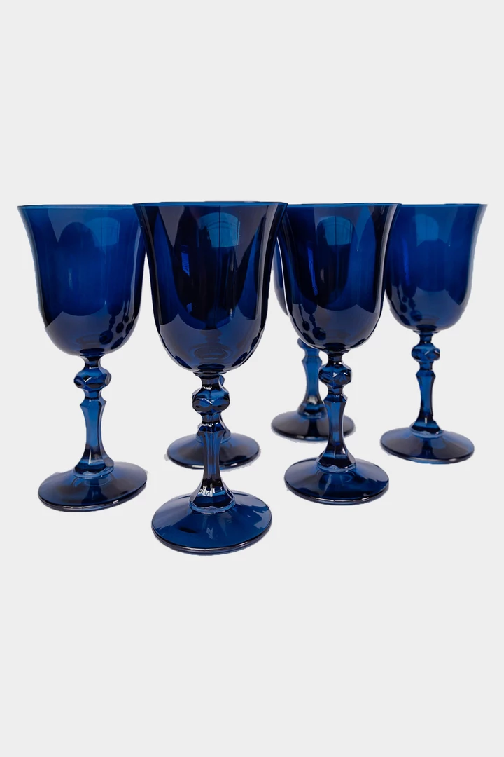 Estelle Colored Glass Regal Goblet In Midnight Blue - Set Of 6 Just In 2 Estelle Colored Glass Regal Goblet In Midnight Blue - Set Of 6 Just In