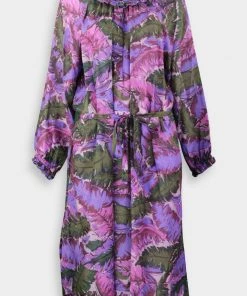 Raquel Allegra Ether Dress Print In Pink Jungle
