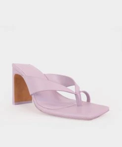 Jonathan Simkhai Evangeline Square Toed Heel Sandals In Lupine Just In