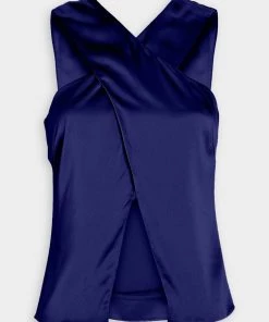 NICHOLAS Just In Evelyn Halter Top In Indigo